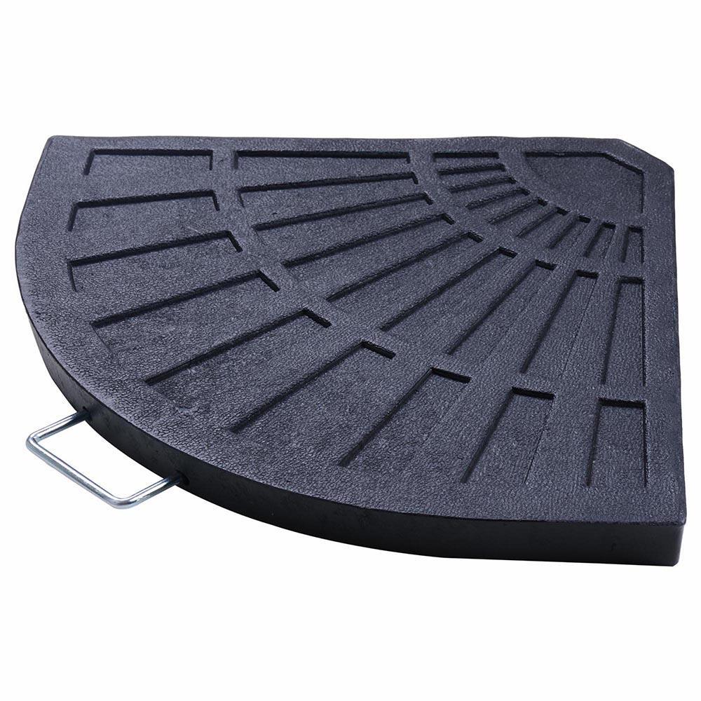 27lbs 19" Fan Shaped Resin Beton Base Stand Black for Outdoor Patio