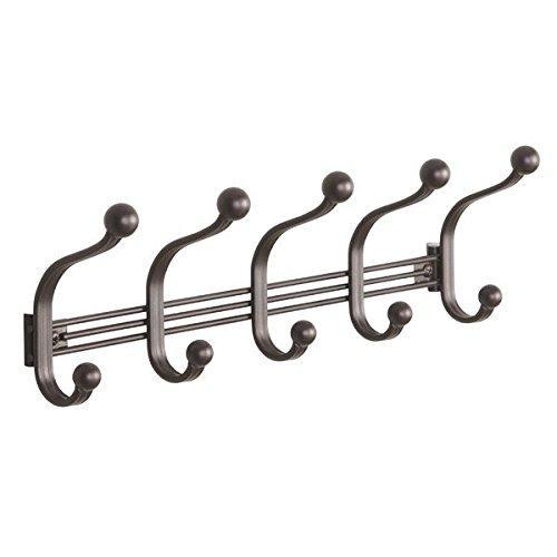 Select nice mdesign vintage decorative metal double over the door multi 10 hooks storage organizer rack for hats and coats hoodies scarves purses leashes bath towels robes bronze