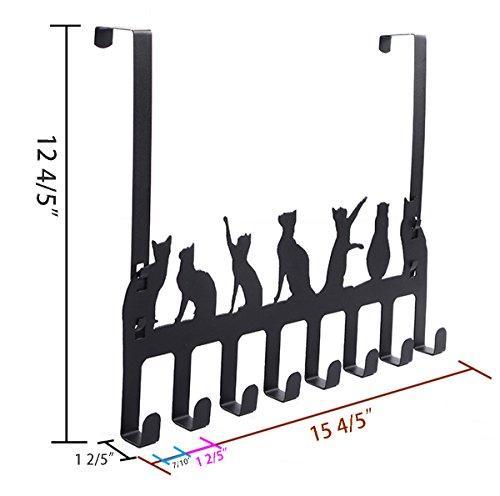 Best seller wintek over the door hook hanger heavy duty organizer rack for towel coat bag 8 hooks black