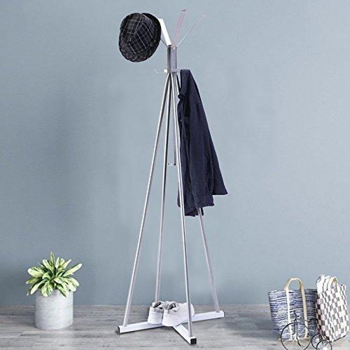 Organize with wilshine coat tree heavy sturdy metal coat rack with umbrella stand coat racks free standing with 8 hooks silver white