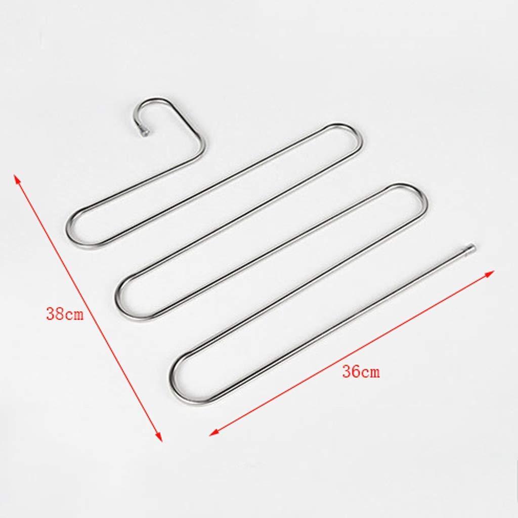 Featured higj s type clothes stand tree multi layer storage coat racks stainless steel silver trouser press suit color silver size 6 sets