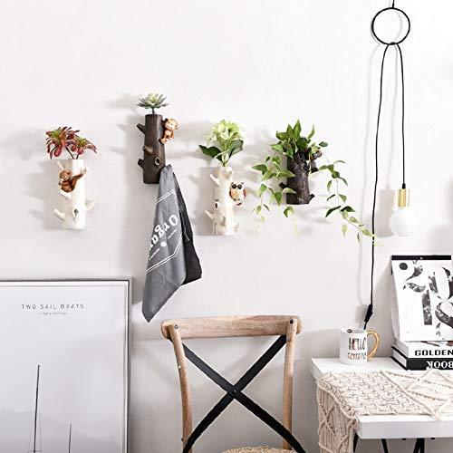 Budget zamtac fashion floral coat rack door clothesroom wall mounted coat hook clothing rack key holder hat hanger wall hanger flower pot color k