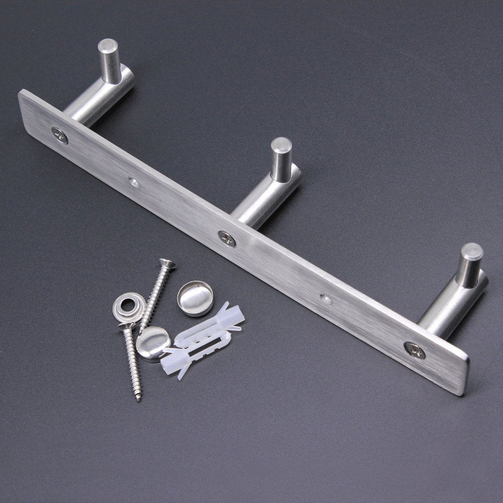 JarTc 304 Stainless Steel Stick Hooks Coat Hat Clothes Robe Holder Rack Hook Wall Hanger Coat Hooks Wall Mounted(7 hook)