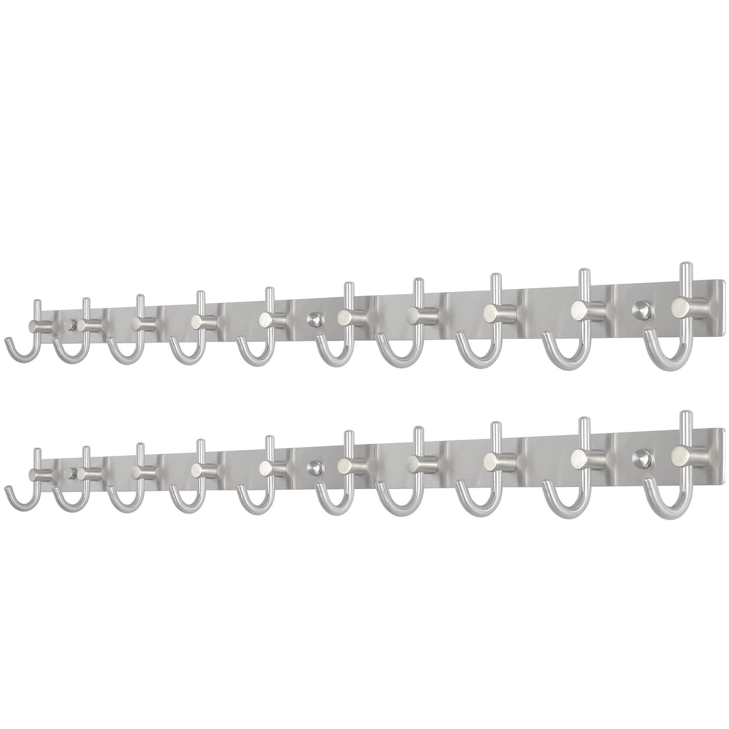 Best seller webi wall mounted coat rack hooks 30 inch 10 hooks coat hat hook rail heavy duty stainless steel 304 decorative robe hooks for bathroom kitchen entryway closet foyer hallway brushed nickel 2 packs
