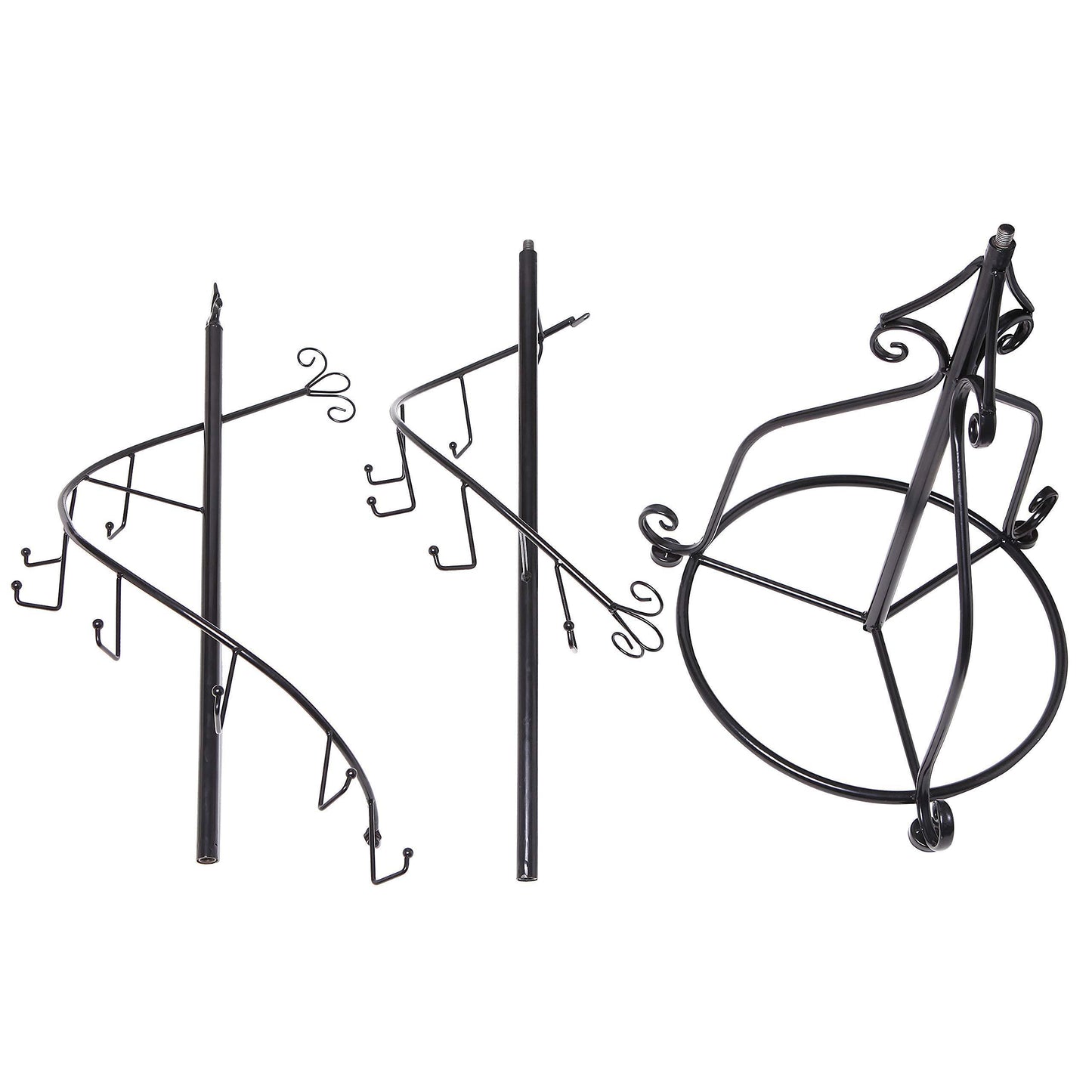 Purchase mygift elegant black metal 14 hook spiral coat hanger bag display garment rack stand