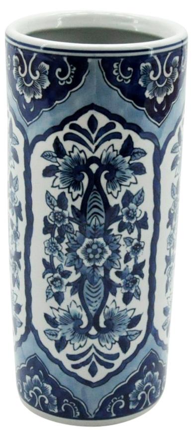 Blue & White Pattern Umbrella Stand 18"