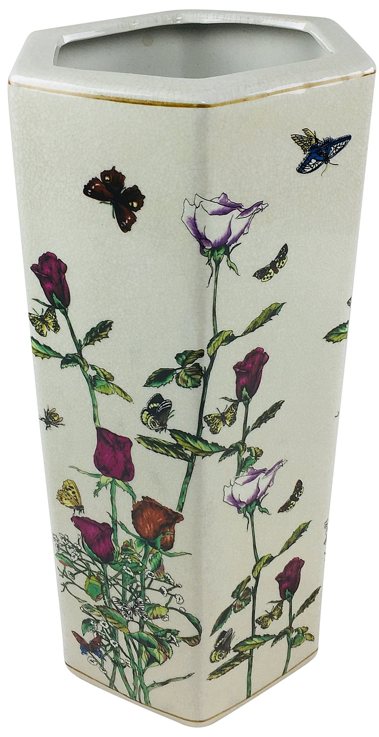 Flower & Butterfly Hexagonal Umbrella Stand