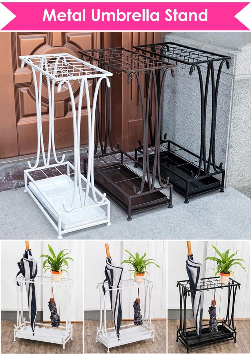 Metal Umbrella Stand Holder Organiser Organizer Rack Shelf Shelves Home