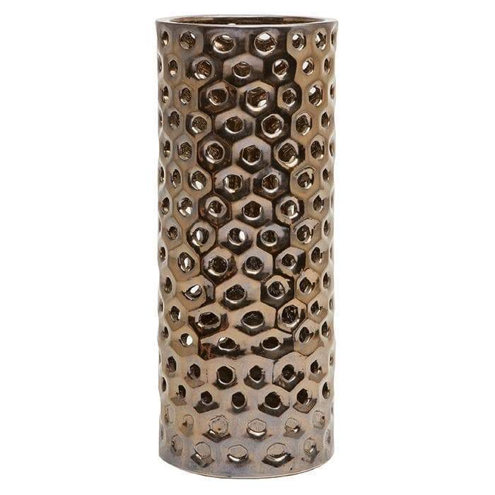 Edmonton Ceramic Umbrella Stand (Crackled Gold) - Large
