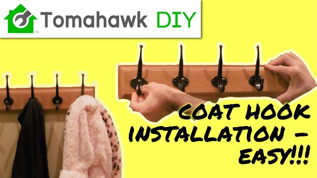 Easy to follow instructions for installing a coat hook rack on the wall