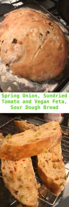 Spring Onion, Sundried Tomato and Vegan Feta, Sour Dough Bread