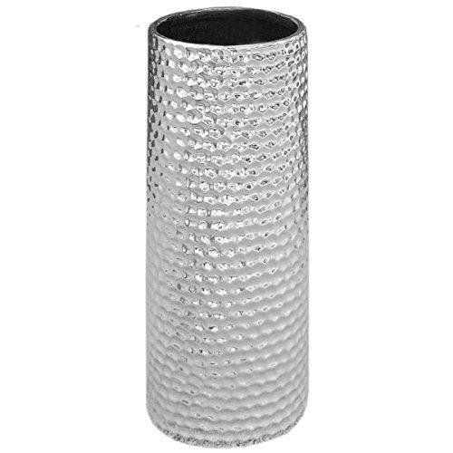 Ceramic Umbrella Stand in Dimple Effect Silver