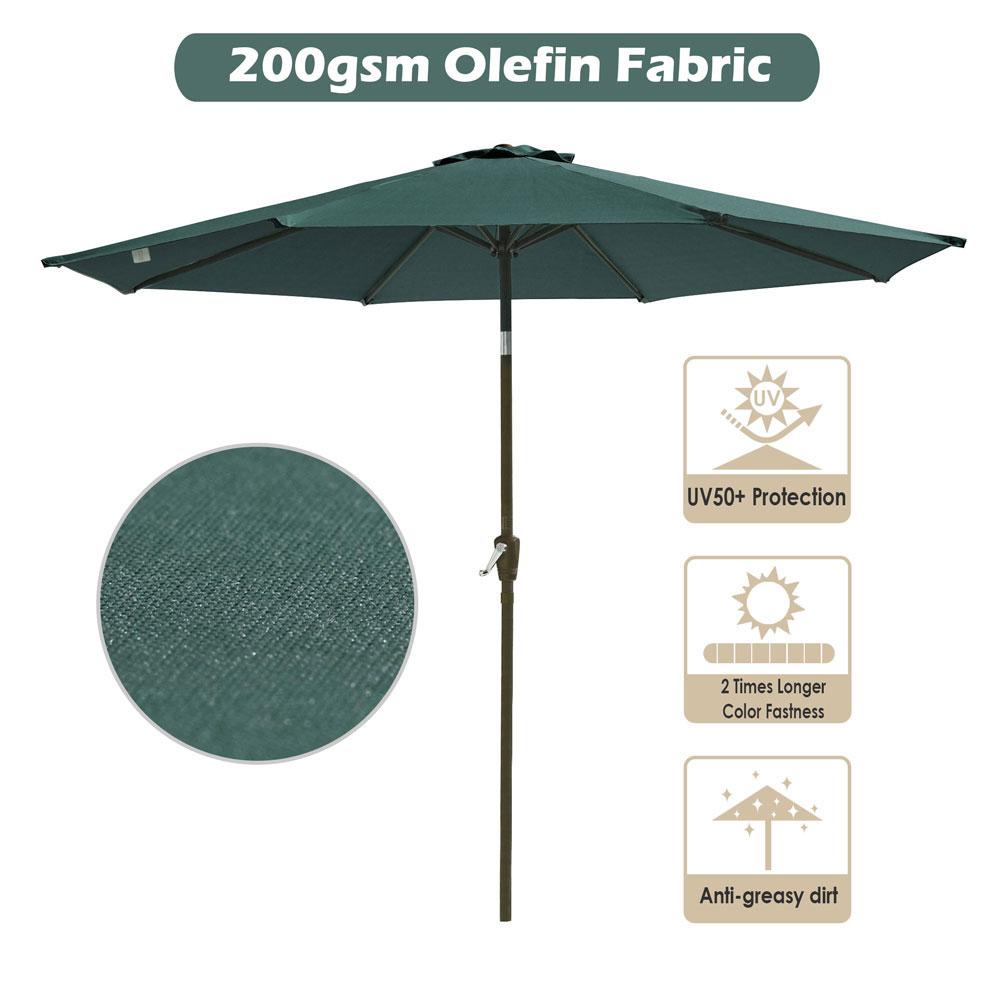 Yescom 10ft 8-Rib Patio Tilt Market Umbrella w/ 200gsm Canopy Color Options