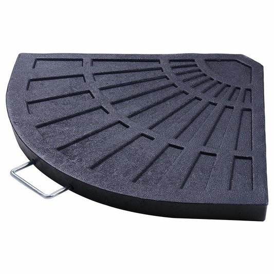 27lbs 19" Fan Shaped Resin Beton Base Stand Black for Outdoor Patio