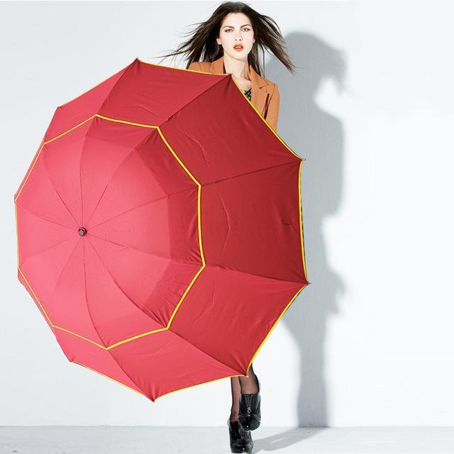 130Cm Big Top Quality Umbrella Men Rain Woman Windproof Large Paraguas Male Women Sun 3 Floding