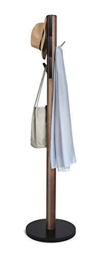 Get umbra flapper coat rack clothing hanger umbrella holder and hat organizer great for entryway black walnut