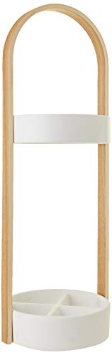 Umbra Hub Umbrella Stand, Space-Saving Umbrella Stand, Great for the Front Door/ Entryway, White Natural