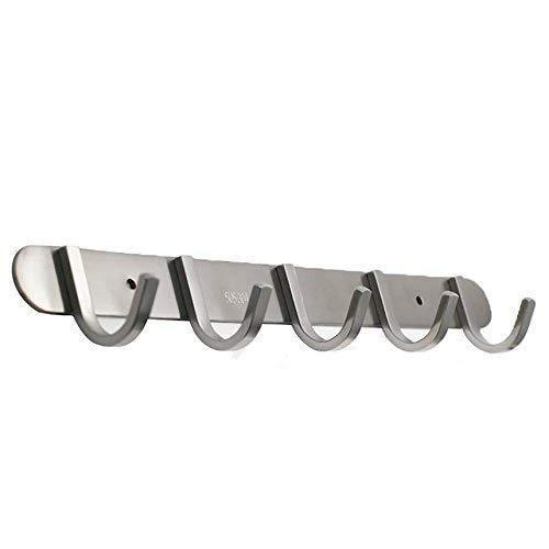 Latest coat hook rack with 5 square hooks premium modern wall mounted ultra durable with solid steel construction brushed stainless steel finish super easy installation rust and water proof