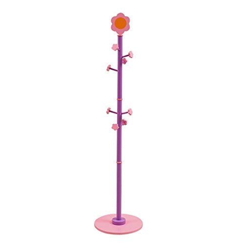 BJLWTQ Kids Children Coat Rack, 63'' Tall Entryway Hall Tree Coat Tree Stand Coat Hanger Clothes Tree for Jacket,Hat,Clothes,Purse,Scarves,Handbags,Umbrella-(8 Hooks,Purple)