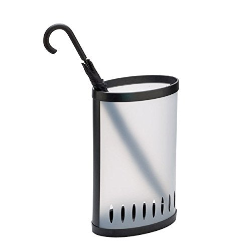 ALBA Plastic Elliptical Umbrella Stand, Clear with Black Trim (PMKIT)