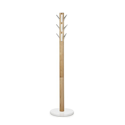 Umbra Flapper Coat Rack, Clothing Hanger, Umbrella Holder, and Hat Organizer, Great for Entryway, Natural/White