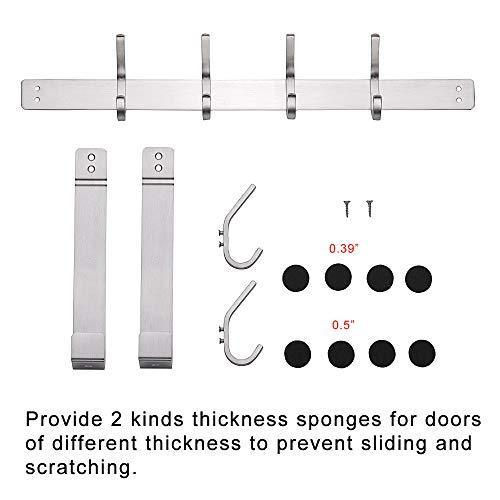 Exclusive yumore door hanger stainless steel heavy duty over the door hook for coats robes hats clothes towels hanging towel rack organizer easy install space saving bathroom hooks