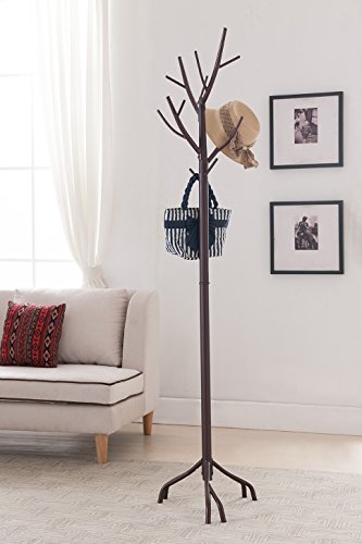 Kings Brand Bronze - Finish Metal Hall Tree Coat & Hat Rack with Branches