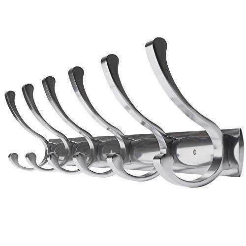 The best vidwala wall mounted coat rack hook double prong robe hooks metal decorative hook rail heavy duty wall hooks for bathroom kitchen office entryway hallway