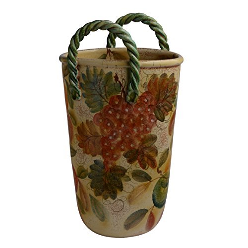 Italian Dinnerware - Umbrella Stand with Handles - Handmade in Italy from our Frutta Laccata Collection