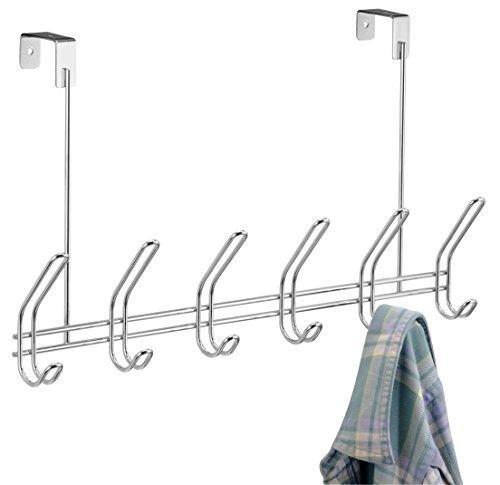 Top rated interdesign classico over door organizer hooks 6 hook storage rack for coats hats robes or towels chrome