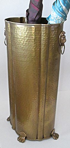 Brass Umbrella Stand Lion 21" H, 9 x 7.75 W