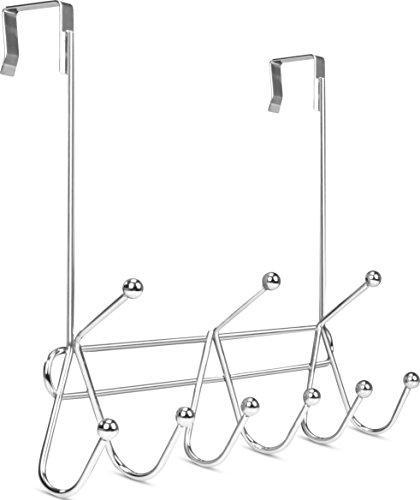 Results utopia home over the door hook rack organizer 9 hooks ideal for coats hats robes and towels chrome finishing