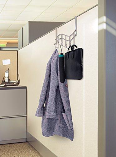 Selection over the door rack with hooks 5 hangers for towels coats clothes robes ties hats bathroom closet extra long heavy duty chrome space saver mudroom organizer by kyle matthews designs