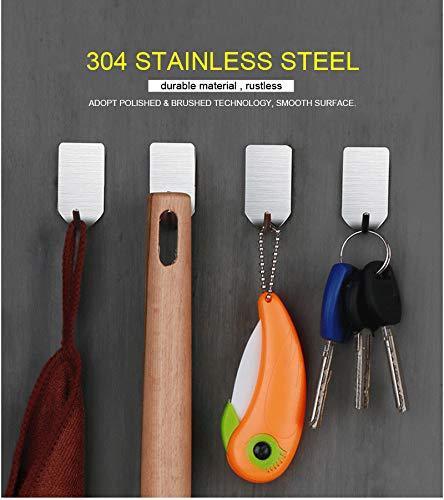 Select nice adhesive hooks heavy duty wall hooks made from 304 stainless steel thats waterproof for coat towel hook keys bags kitchen and bathroom 16 pack