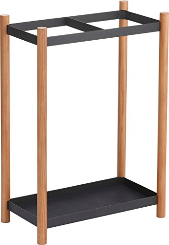 Minimalistic Open Umbrella Stand, Free Standing Rack, Cane Walking Sticks Holder, Black, 18-inch