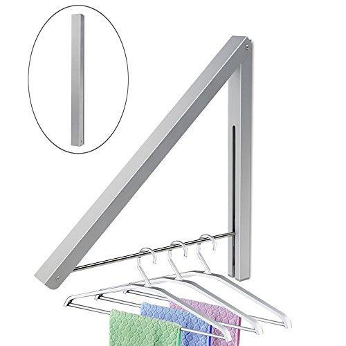 Selection anjuer wall mounted drying rack clothes hanger folding wall coat racks aluminum home storage organiser space savers