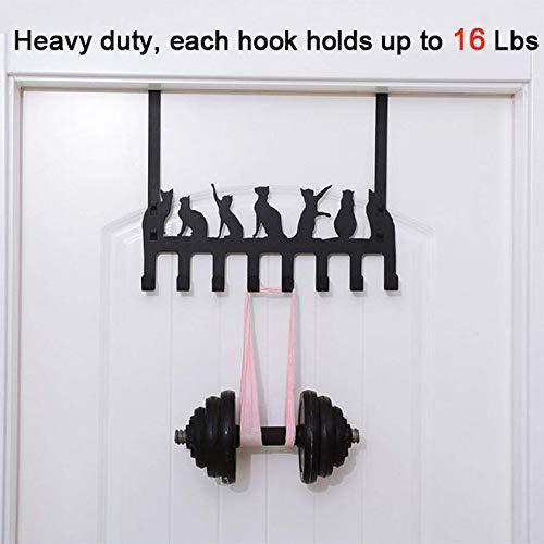 Budget friendly wintek over the door hook hanger heavy duty organizer rack for towel coat bag 8 hooks black