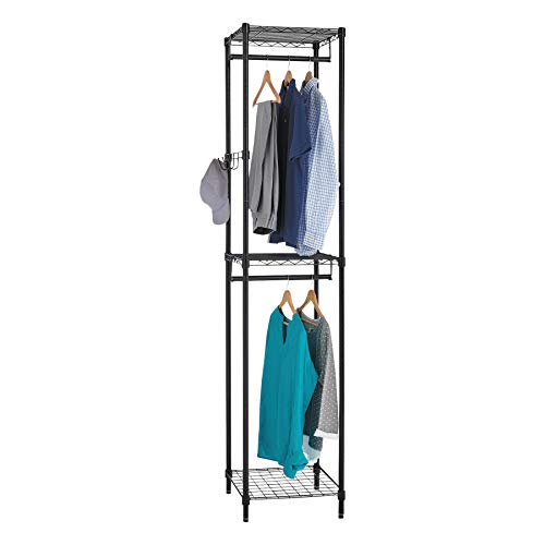 Alera ALE Wire Shelving Garment Tower, 18w x 18d x 81 3/4h, Black