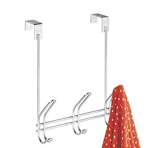 Shop interdesign 43912 classico over door storage rack organizer hooks for coats hats robes clothes or towels 3 dual hooks chrome