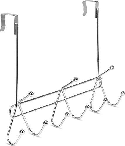 Selection utopia home over the door hook rack organizer 9 hooks ideal for coats hats robes and towels chrome finishing