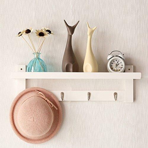 Great wooden hooks for wall coat rack shelf wall mounted bamboo hook rack with upper shelf for storage scandinavian style for hallway bathroom living room bedroom 4 hooks