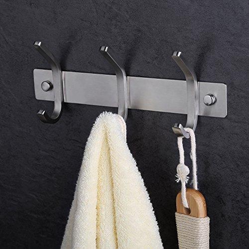 Heavy duty caligrafx coat hook rail stainless steel coat bath towel hook hanger with heavy duty double
