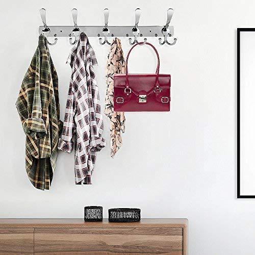 Featured turefans wall mounted coat hooks hook rail coat rack 2 packs with 15 hooks chrome plated steel coat robe hat hooks