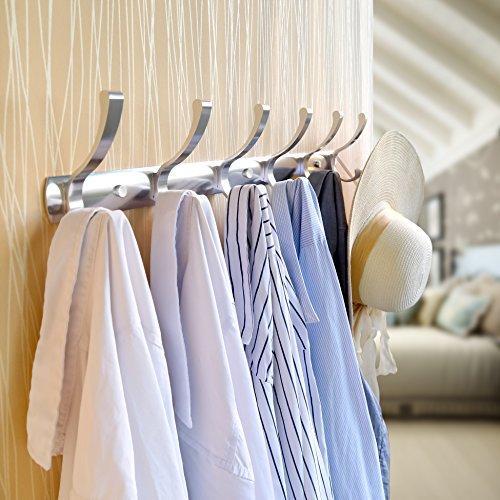 Top vidwala wall mounted coat rack hook double prong robe hooks metal decorative hook rail heavy duty wall hooks for bathroom kitchen office entryway hallway