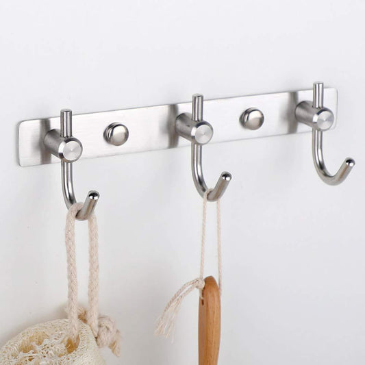 Latest mellewell hook rail coat rack with 3 hooks stainless steel 304 brushed nickel pack of 2