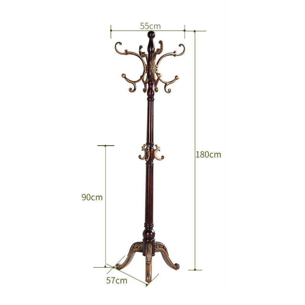 Budget friendly european style solid wood coat racks indoor landing bedroom hangers modern assembly home clothes hanger 180cm color brown