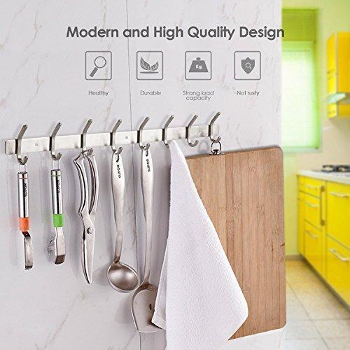 Top rated amzdeal coat hook rack wall mounted hook rail coat hanger 16 hooks