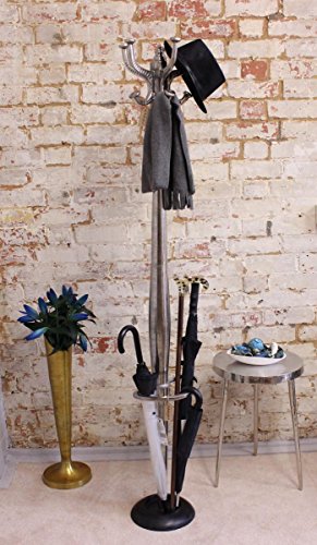 Ural Vintage Aluminium Coat Stand with Umbrella Holder