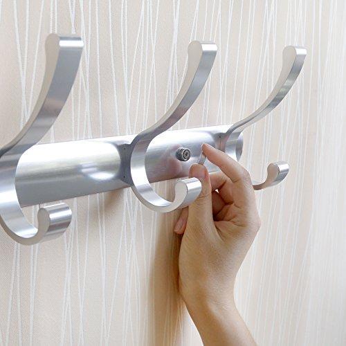 Amazon vidwala wall mounted coat rack hook double prong robe hooks metal decorative hook rail heavy duty wall hooks for bathroom kitchen office entryway hallway