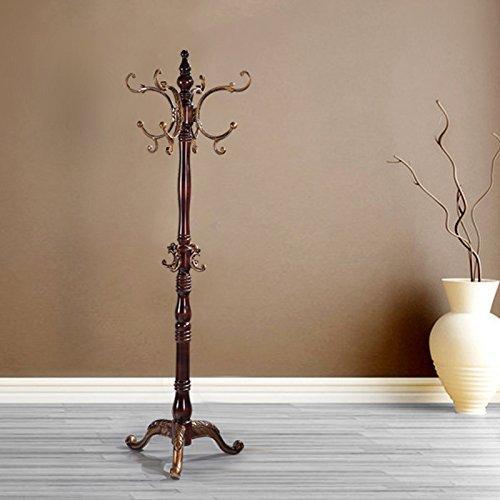 Best european style solid wood coat racks indoor landing bedroom hangers modern assembly home clothes hanger 180cm color brown